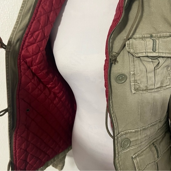 Abercrombie & Fitch Women's Parka Jacket Size Med Quilted Faux Fur Hood Vintage - Picture 3 of 13